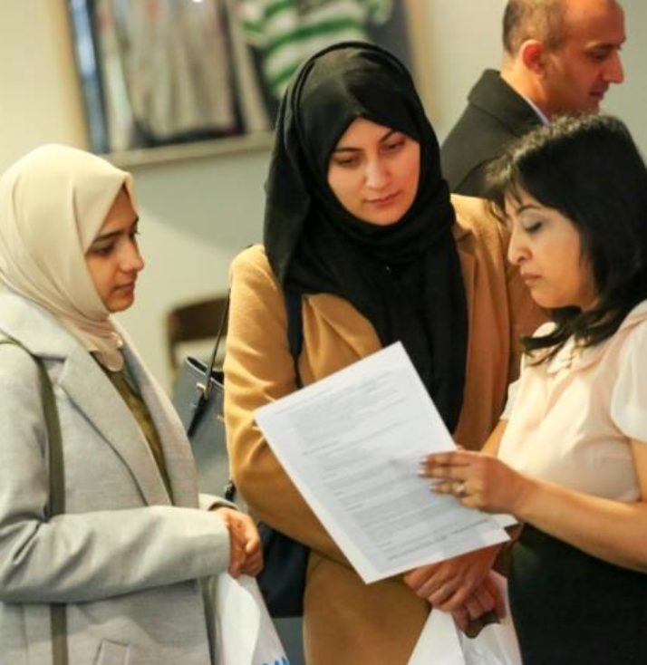 Women at jobs fair