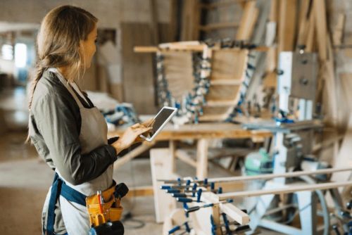 Woman in a workshop