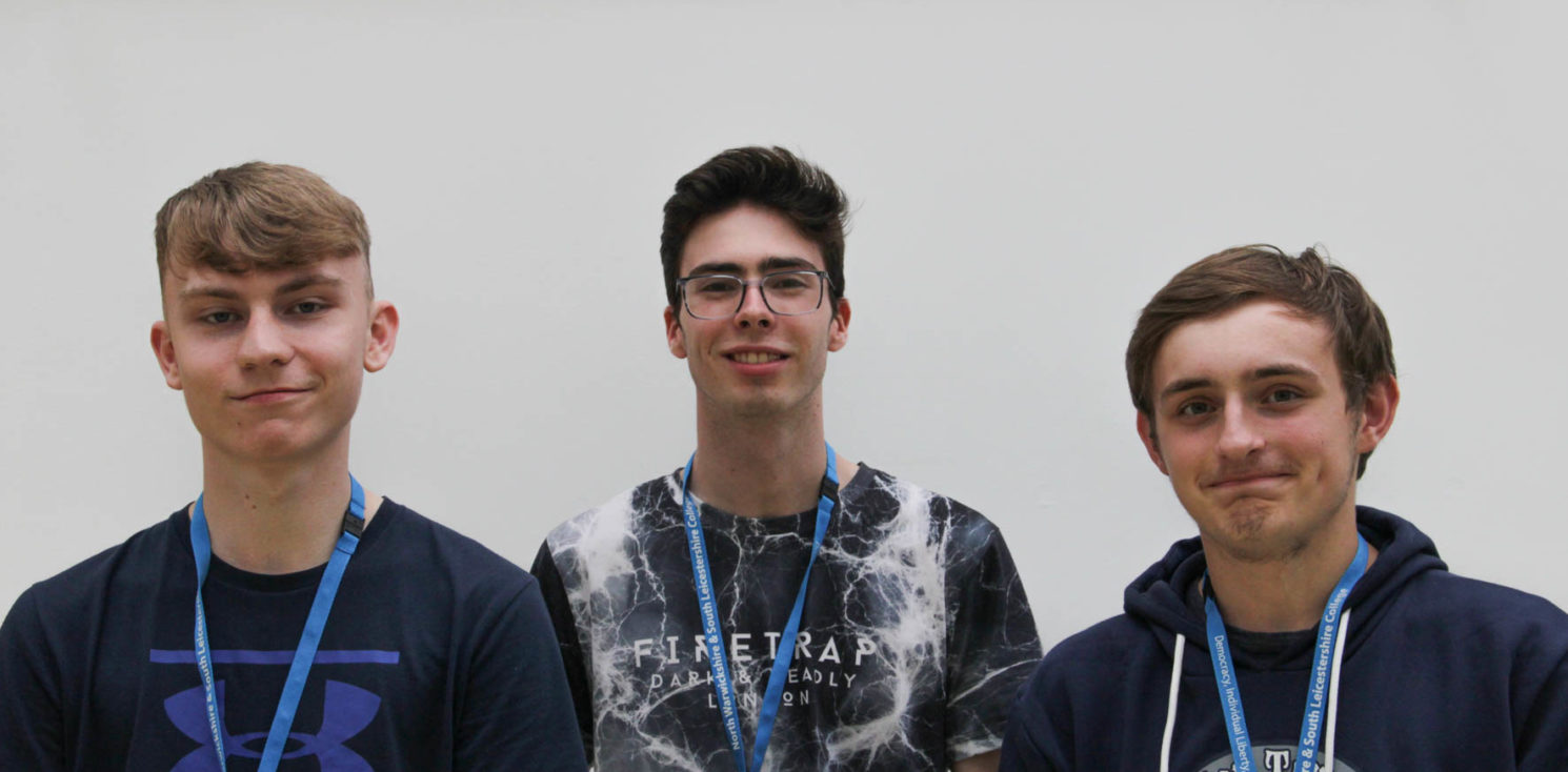 NWHC College students L-R Reece Todd, Frankie McCarthy, Jake Benson