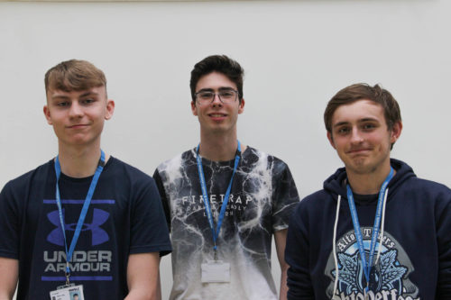 NWHC College students L-R Reece Todd, Frankie McCarthy, Jake Benson